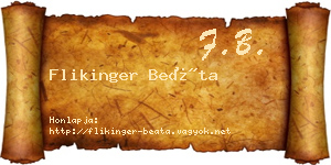 Flikinger Beáta névjegykártya